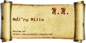 Móry Milla névjegykártya
