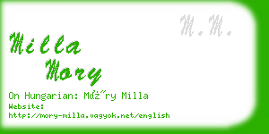 milla mory business card